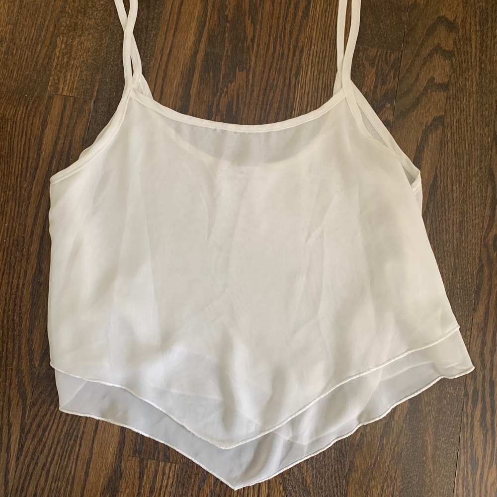 White Layered Crop Tank